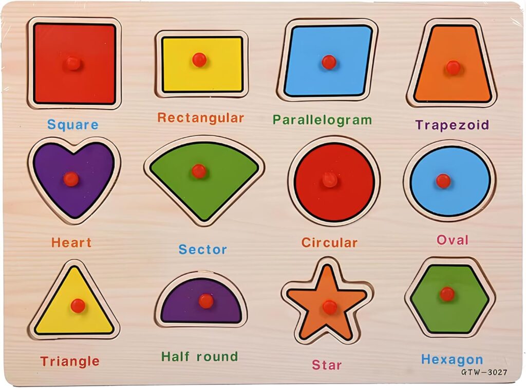 2-Pack Alphabet Shapes Puzzle Wooden for Toddlers 3+ Years Old ABC Learning Toys with Board Blocks Preschool Education for Girls and Boys Large